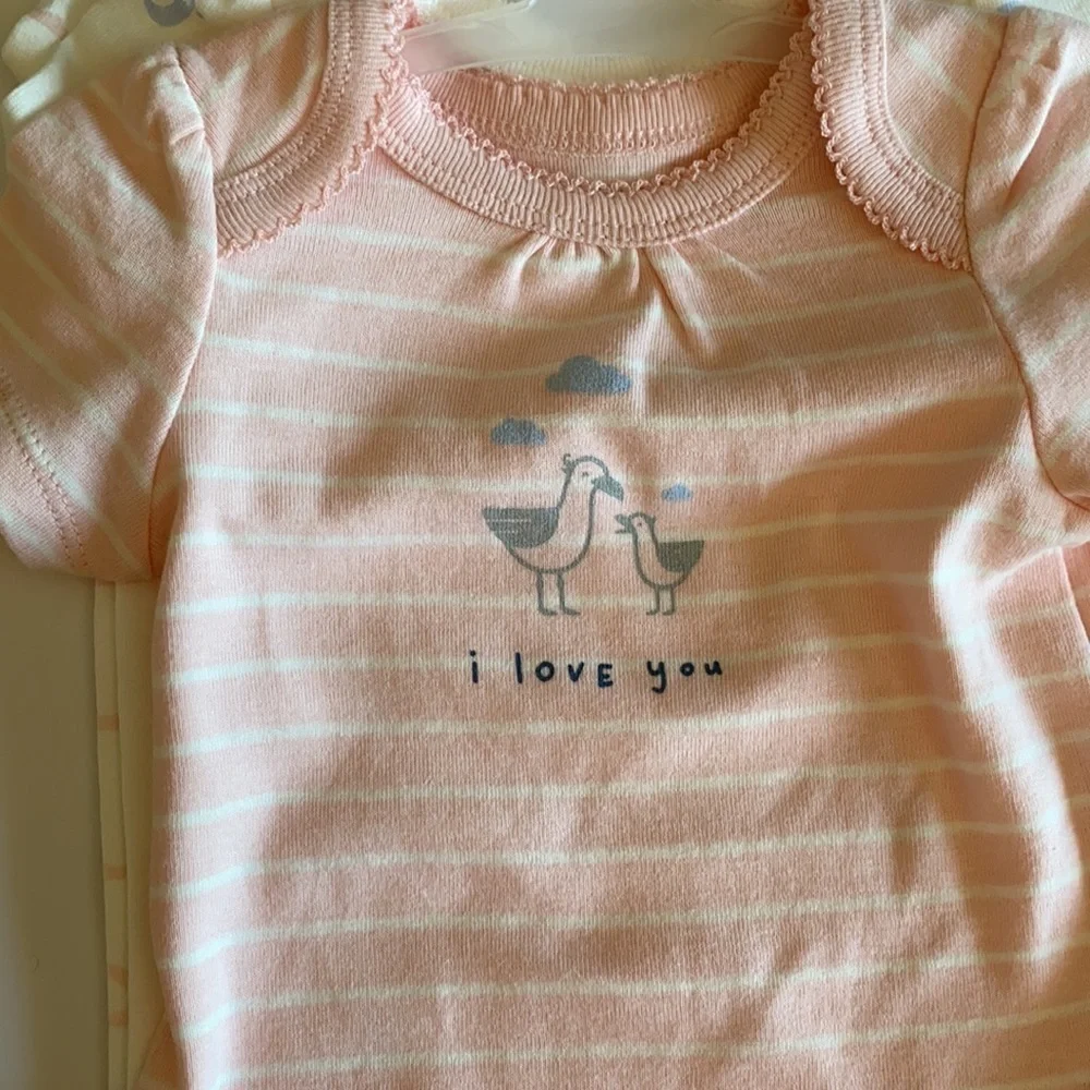 Baby Gap pink onesie pant set lot whale bird